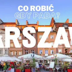 Co robić w Warszawie jak pada? Urokliwy rynek Starego Miasta z kawiarniami pod parasolami.