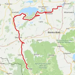 Mapa tras rowerowych Śląsk: od Jeziora Goczałkowickiego przez Beskid Śląski do Wisły.