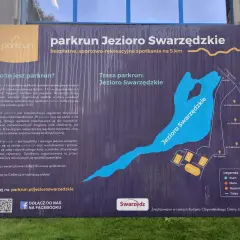 Mapa trasy parkrun Jezioro Swarzędzkie. Bezpłatne spotkania sportowo-rekreacyjne na 5 km.
