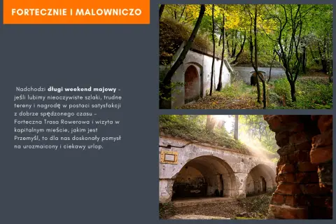 Jesienny las otula zabytkowe fortyfikacje. Forteczna Trasa Rowerowa w Przemyślu to idealny pomysł na majówkę.