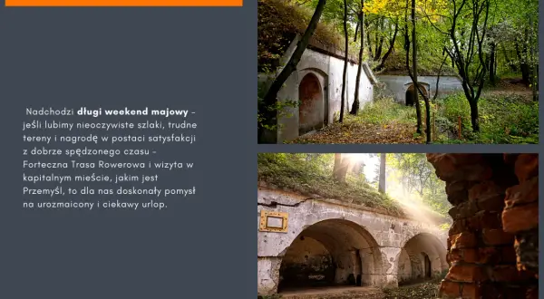 Jesienny las otula zabytkowe fortyfikacje. Forteczna Trasa Rowerowa w Przemyślu to idealny pomysł na majówkę.